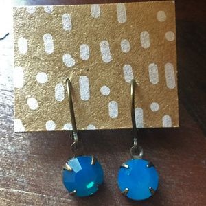 Clara Beau Blue Swarovski Crystal Dangle Earrings